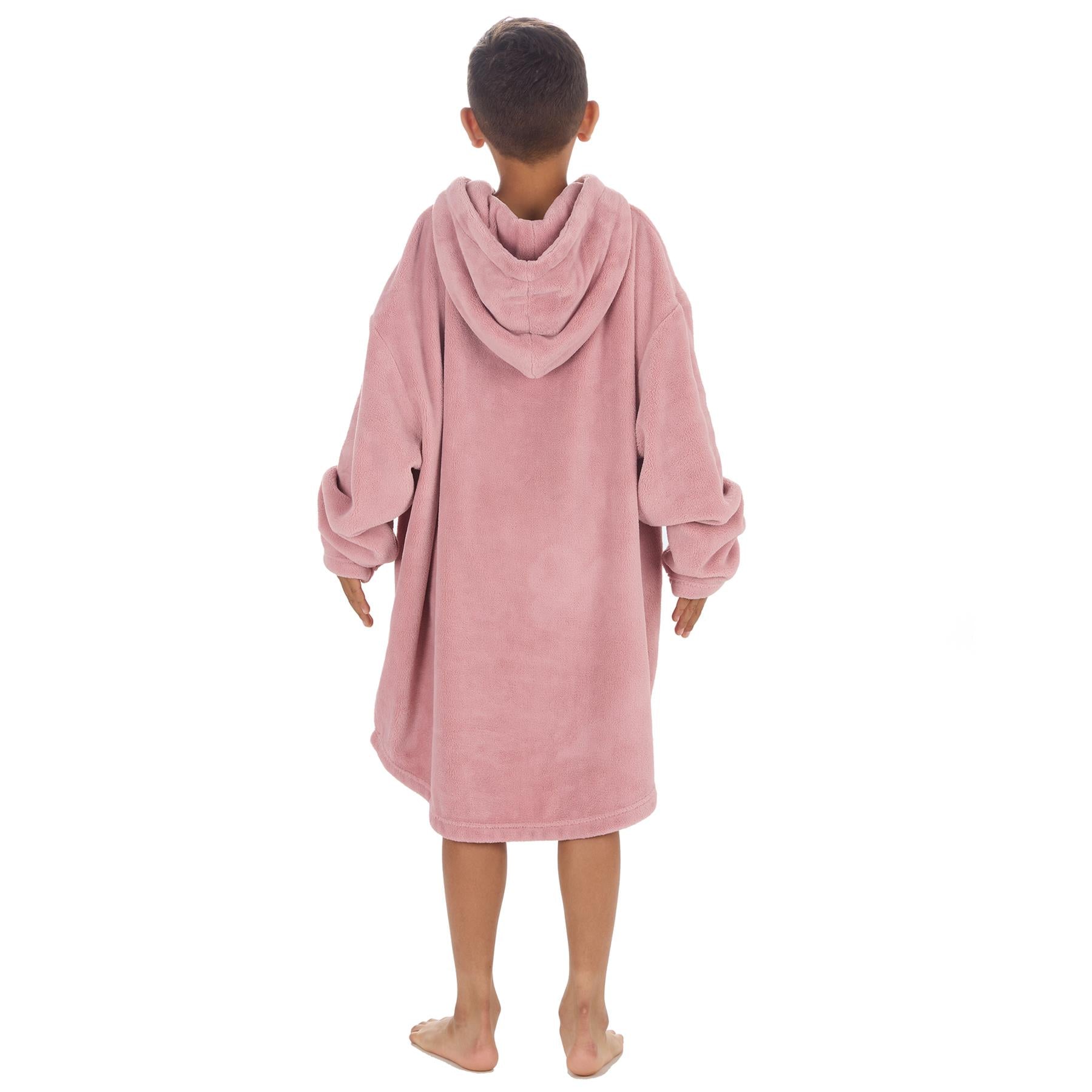 Huggable Kids Plain Oversized Fleece Hoodie