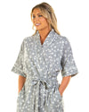 La Marquise Womens Heather Leopard Robe