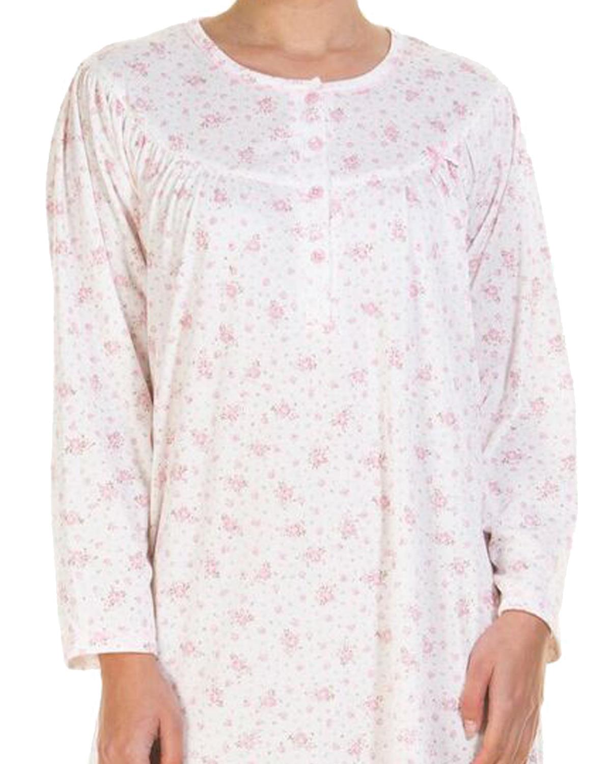 Lady Olga Womens Floral Jersey Cuddleknit Brushed Nightie