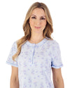 Slenderella Womens Trailing Floral 42" Jersey Cotton Short Sleeve Nightie