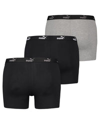 Puma Mens 3 Pack Cotton Solid Boxer Shorts