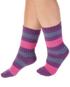 Slenderella Womens Striped Rib Bed Socks