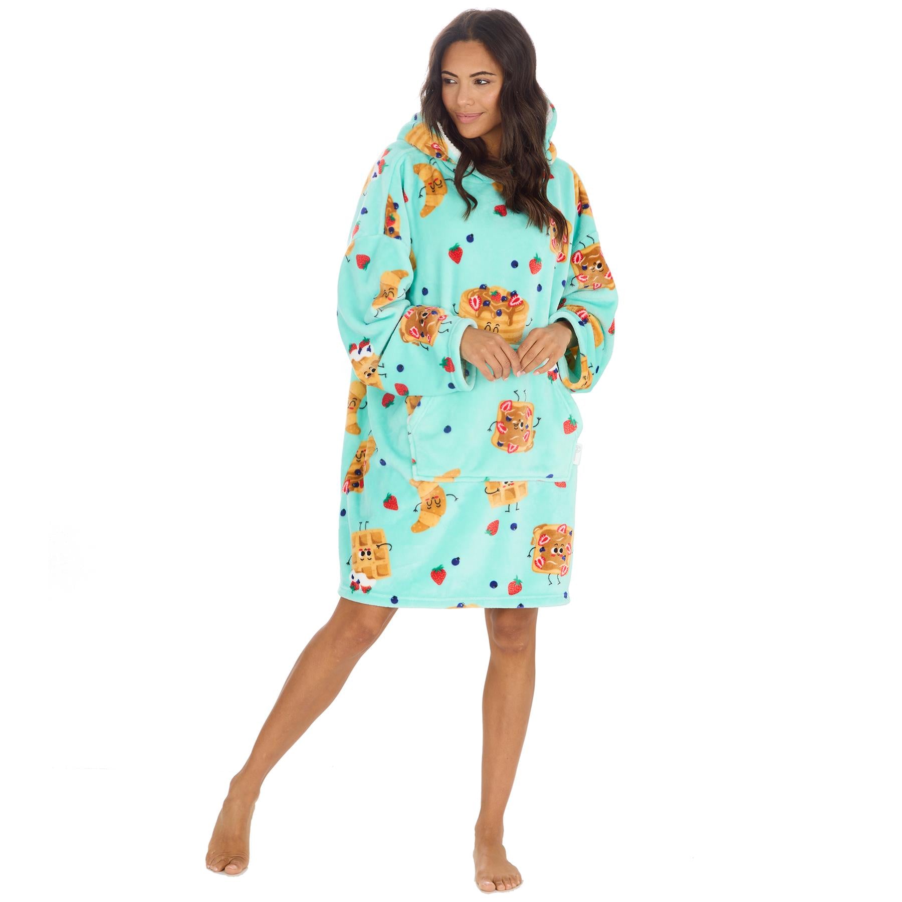 Huggable Womens Mint Brunch Snuggle Hoodie