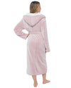 Womens Polished Fleece Sherpa Hood Dressing Gown