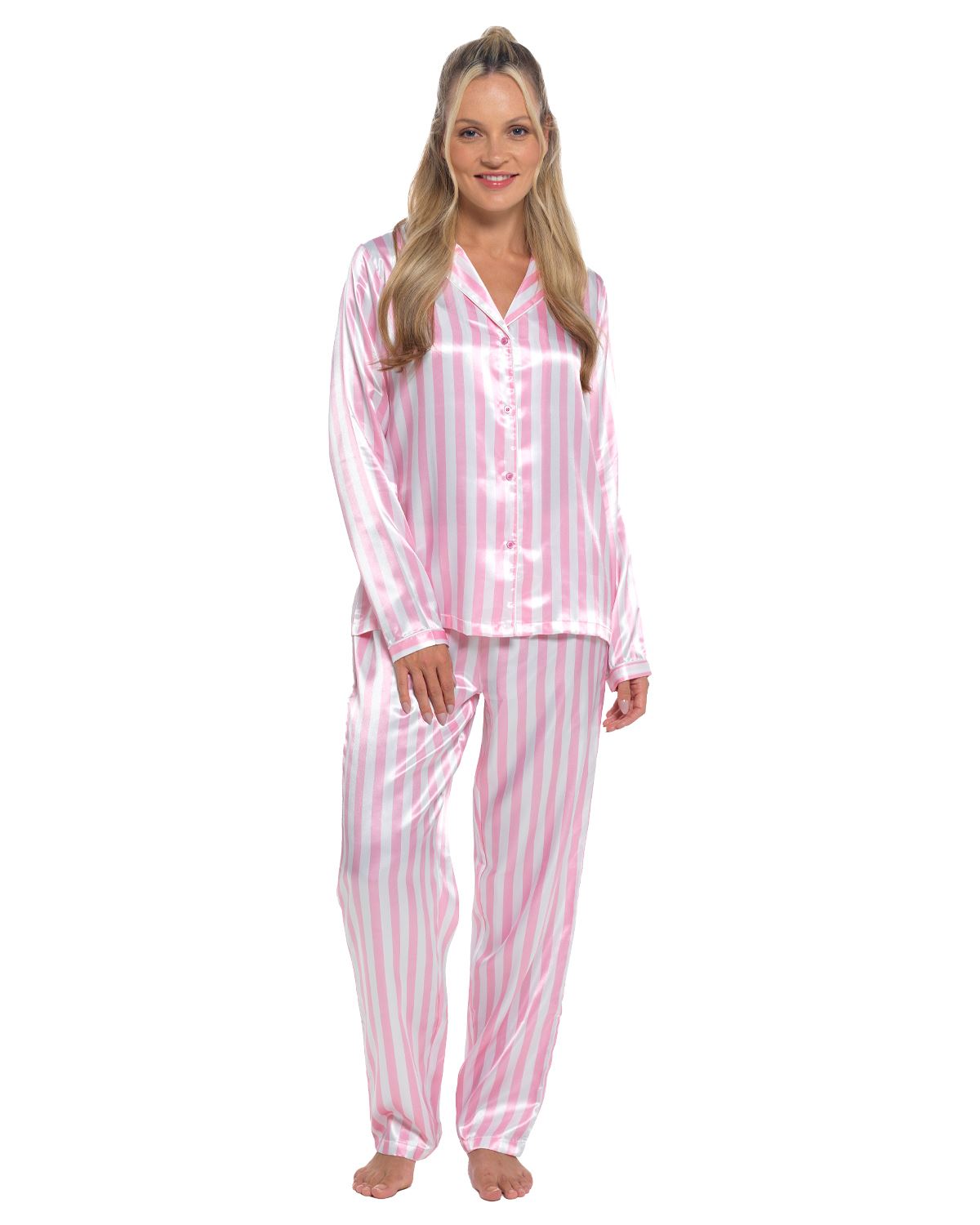 Slumber Hut Womens Satin Button Pyjamas