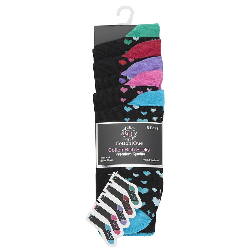 Cottonique Womens 5 Pack Socks