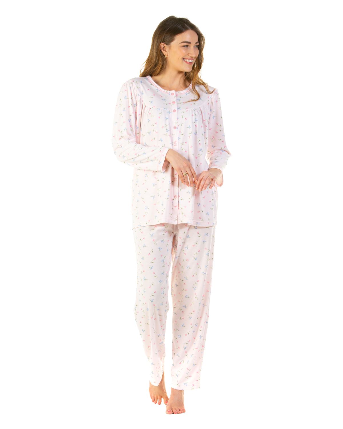 La Marquise Womens Flower Leaf Cuddleknit Pyjamas