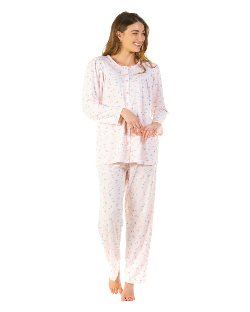 La Marquise Womens Flower Leaf Cuddleknit Pyjamas