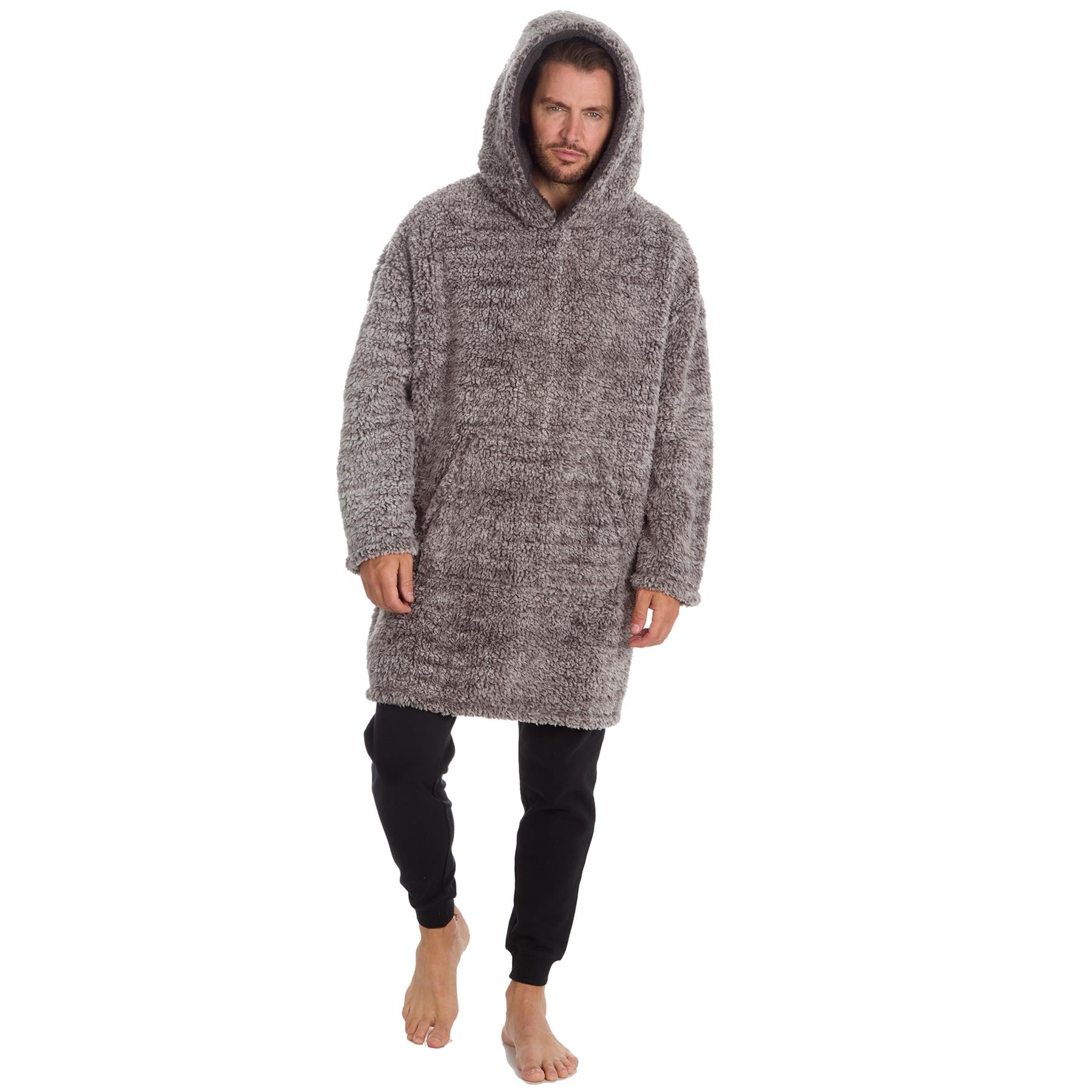 Huggable Mens Sherpa Fleece Oversized Blanket Hoodie