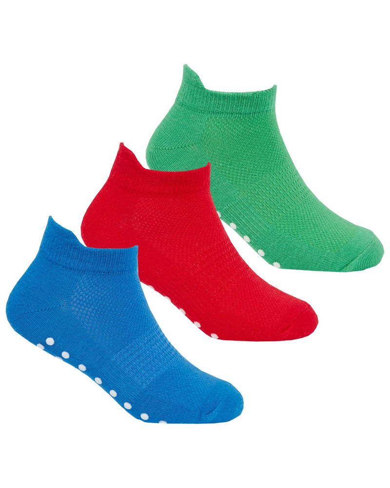 Red Tag 6 Pack Kids Grip Sole Trainer Socks