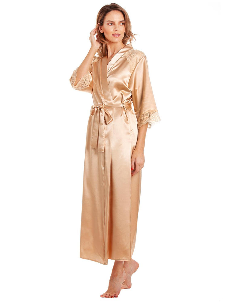 Lady Olga Womens Luxury Satin Dressing Gown