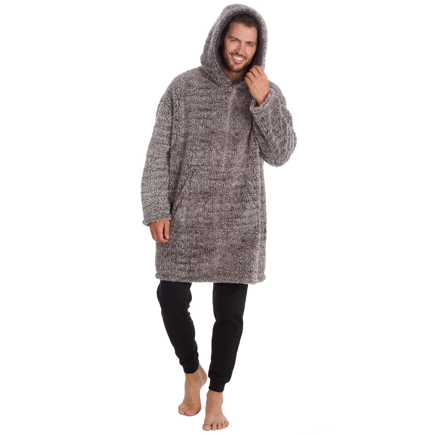 Huggable Mens Sherpa Fleece Oversized Blanket Hoodie