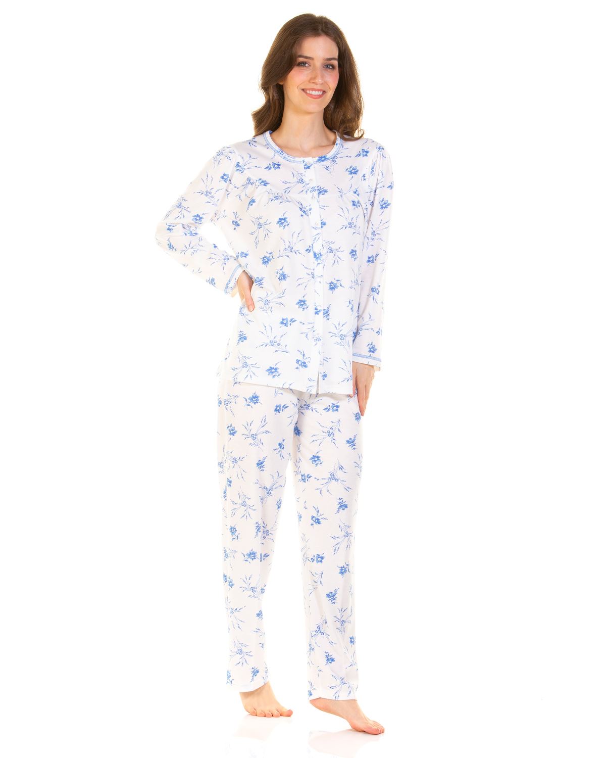 La Marquise Womens Two Flowers Cuddleknit Pyjamas