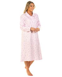 Sue Marks Womens Floral Flannel Brushed Cotton Nightie