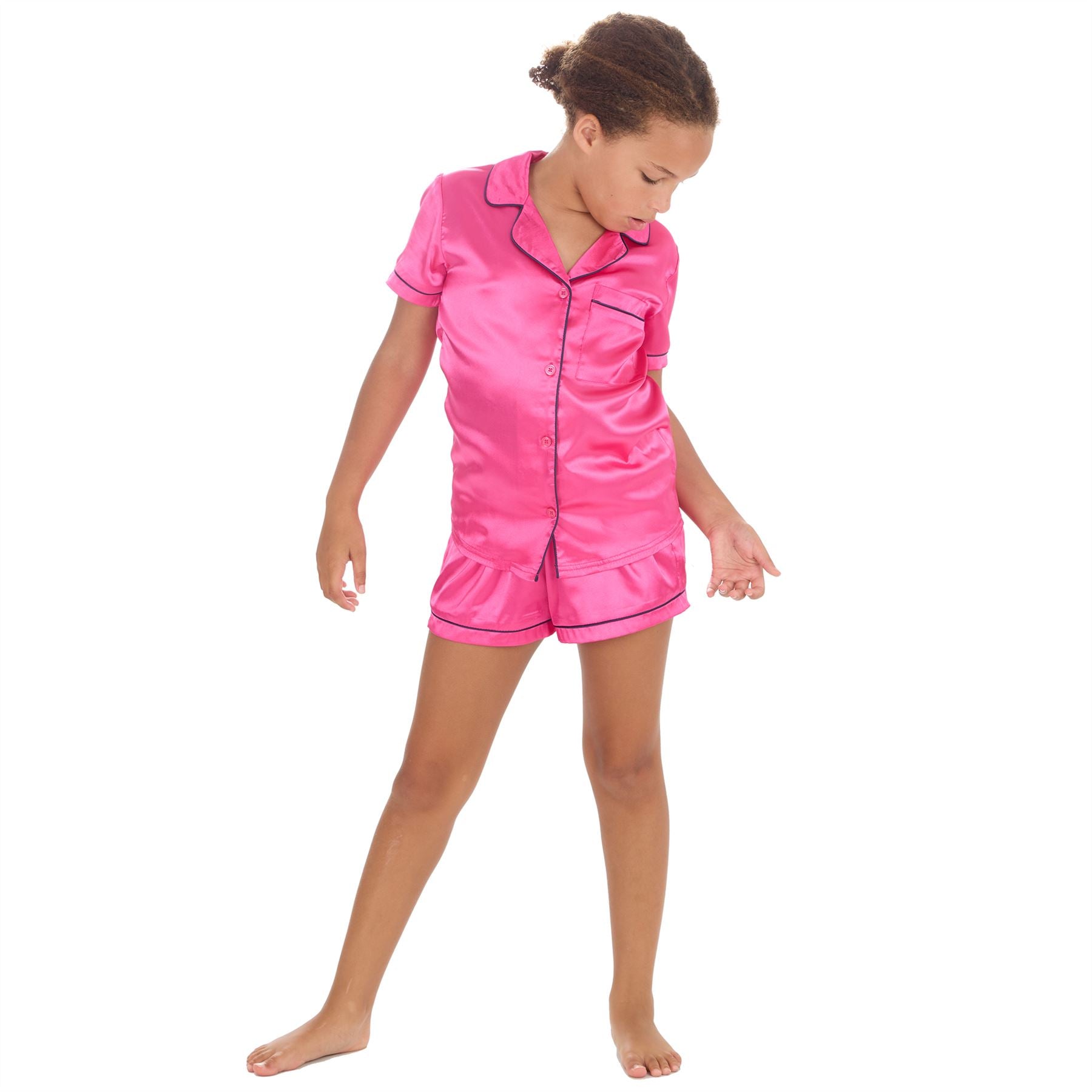 Slumber Party Girls Satin Short Pyjamas