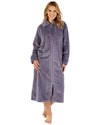 Slenderella Womens 46" Waffle Fleece Zip Dressing Gown