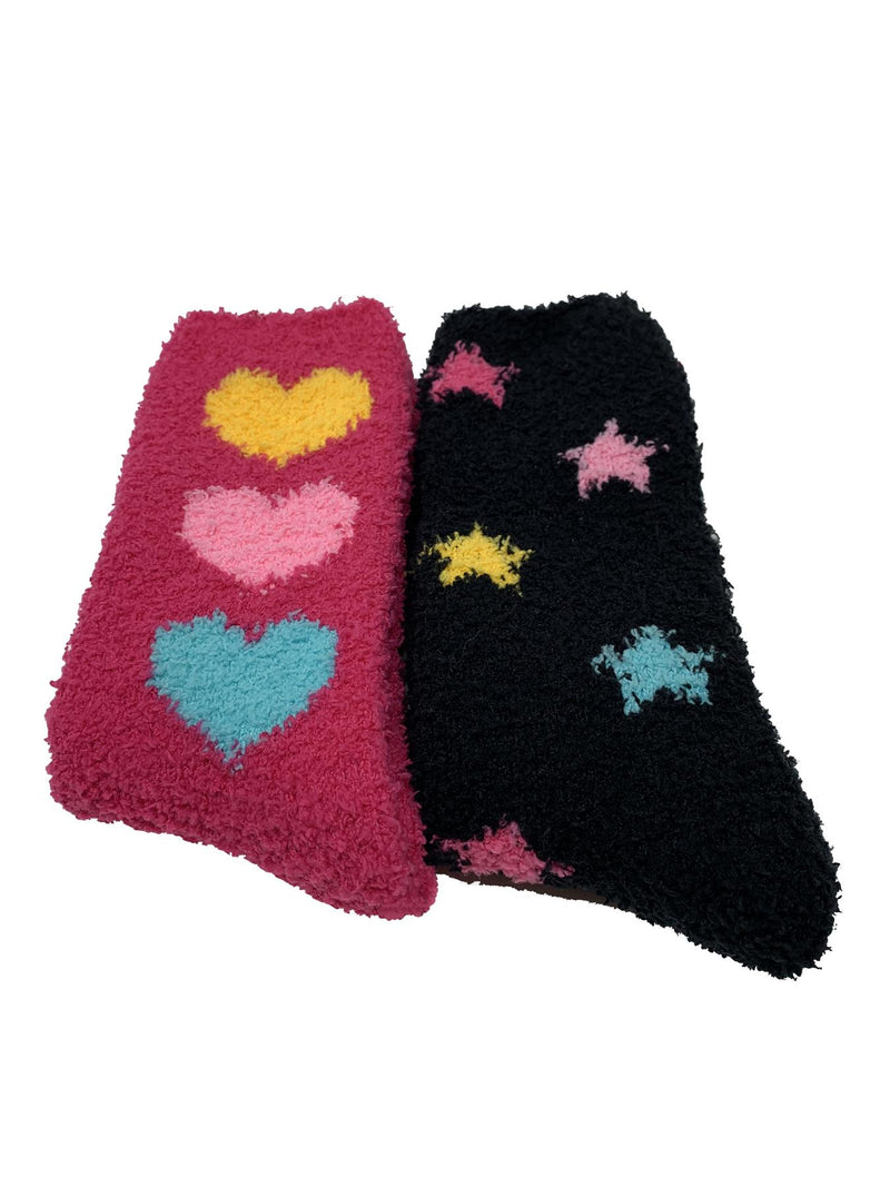 Nice Socks Womens 2 Pack Star & Heart Cosy Socks