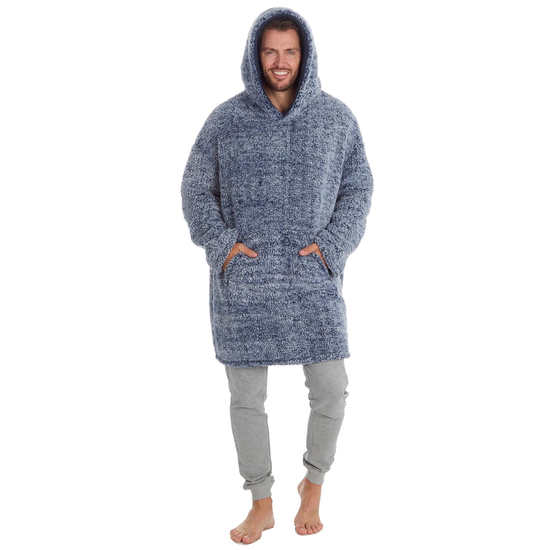 Huggable Mens Sherpa Fleece Oversized Blanket Hoodie