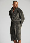 Loungeable Mens Shawl Collar Fleece Dressing Gown