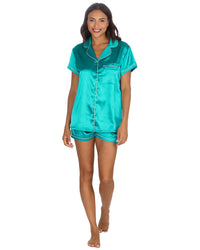 Slumber Party Womens Satin Short Pyjamas