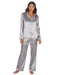 Slumber Party Womens Satin Long Pyjamas