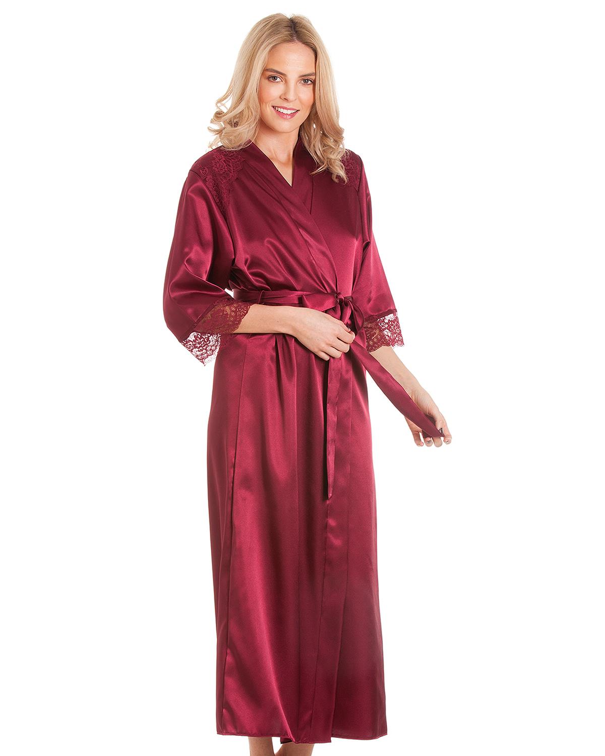 Lady Olga Womens Luxury Satin Dressing Gown