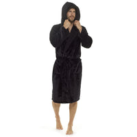 Foxbury Mens Hooded Sherpa Trim Dressing Gown