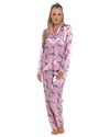 Slumber Hut Womens Satin Button Pyjamas