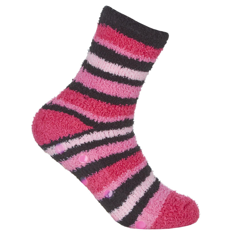 Forever Dreaming Womens 4 Pack Striped Slipper Socks