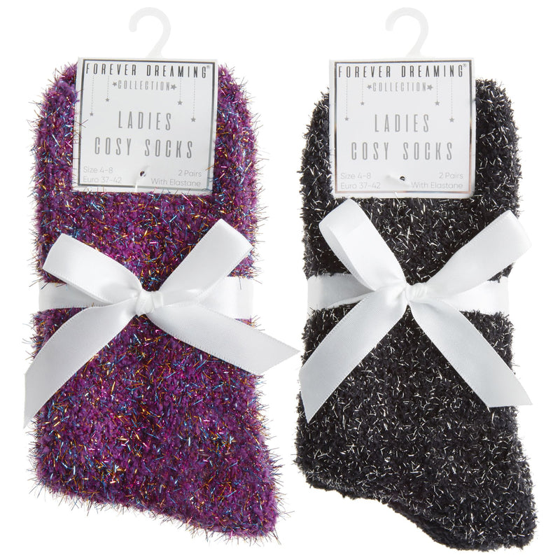 Forever Dreaming 4 Pack Fluffy Glitter Socks