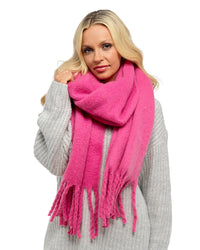 Foxbury Womens Plain Brushed Blanket Scarf