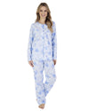 Slenderella Womens Picot Trim Long Sleeve Cotton Pyjamas