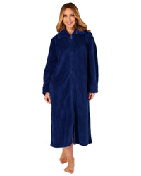 Slenderella Womens 46" Waffle Fleece Zip Dressing Gown