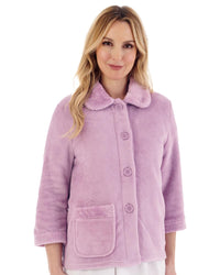 Slenderella Womens Mini Waffle Button Bed Jacket