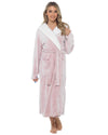 Womens Polished Fleece Sherpa Hood Dressing Gown