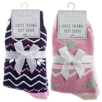 Forever Dreaming 4 Pack Womens Fairisle Cosy Socks