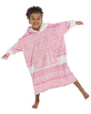 Follow That Dream Girls Pink Fairisle Oversized Hoodie