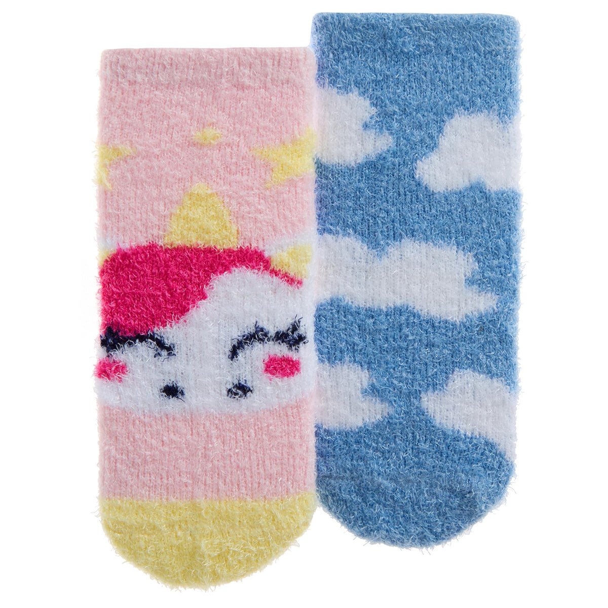 4 Pairs Baby Girls Unicorn & Rainbow Cosy Socks