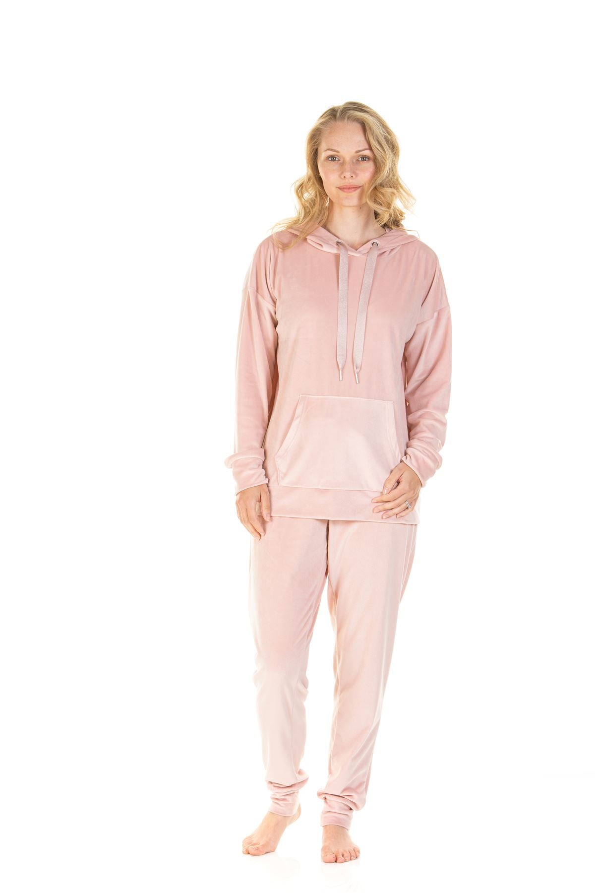 La Marquise Womens Velour Lounge Hooded Pyjamas