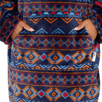 Huggable Adults Navy Aztec Print Snuggle Hoodie