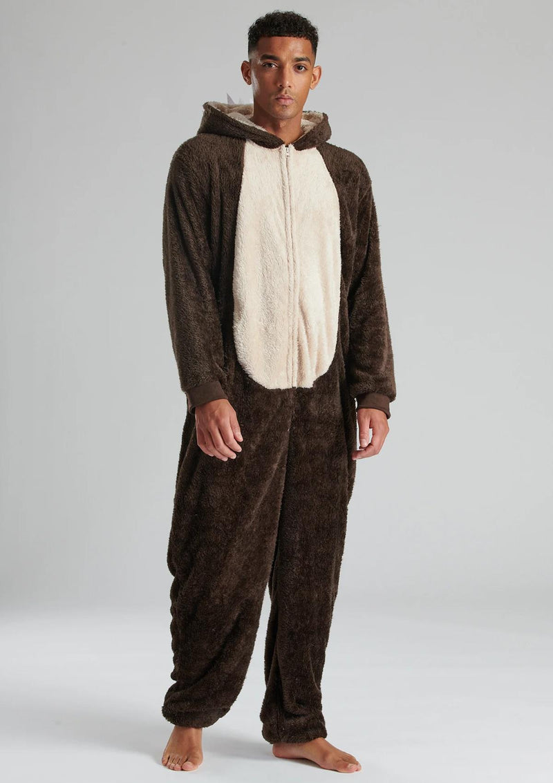 Loungeable Mens Brown Bear Onesie