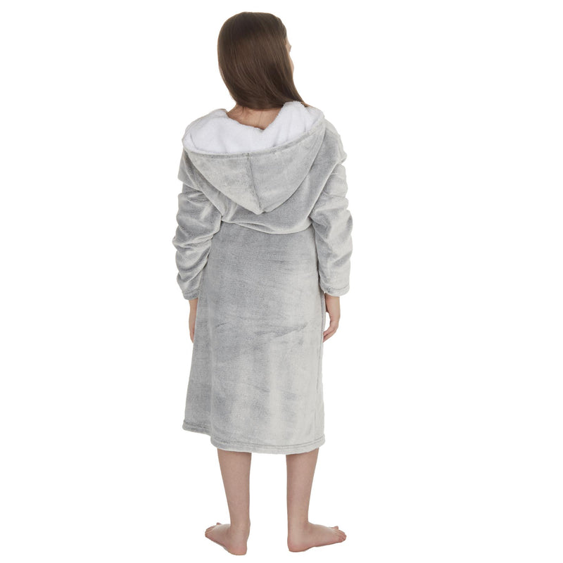 Girls Grey Frosted Dressing Gown