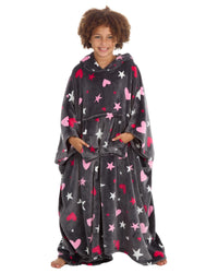 Huggable Girls Stars & Hearts Oversized Blanket Poncho