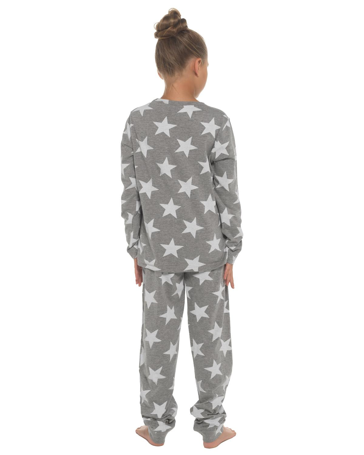 Slumber Hut Girls Jersey Grey Star Pyjamas