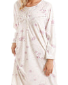 Lady Olga Womens Long Sleeve Jersey Floral Nightie