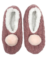 Bramble Womens Pink Chenille Ballerina Slippers