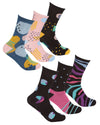 Womens 6 Pack Abstract Mix Bamboo Socks