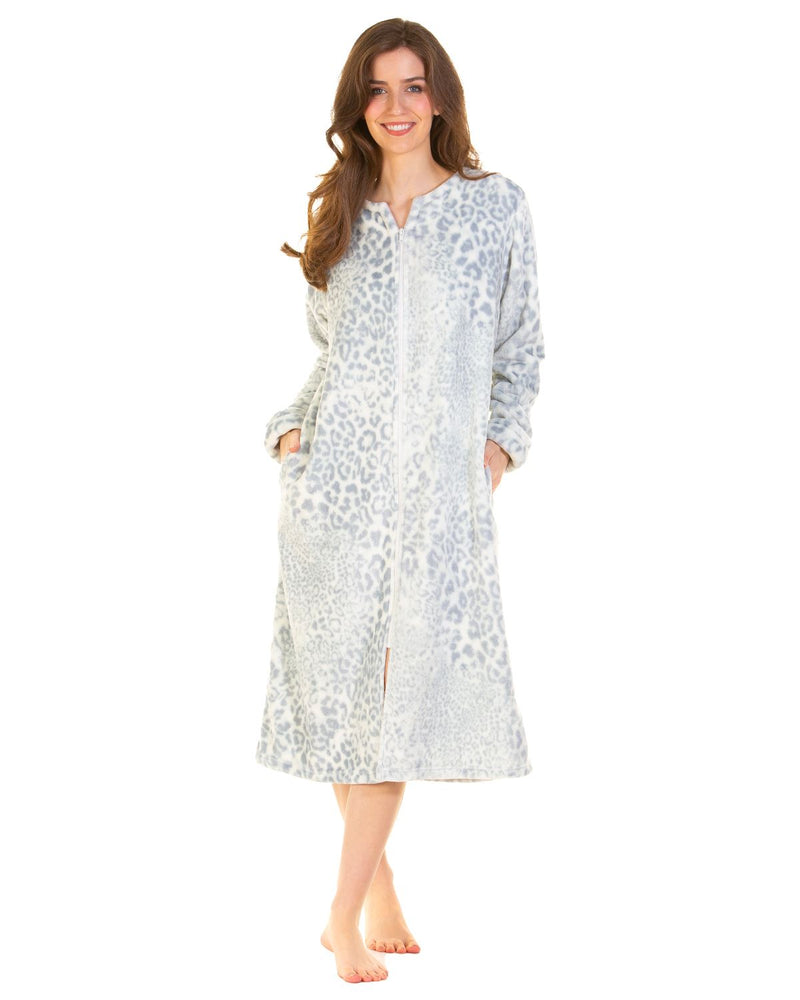 La Marquise Womens Animal Classics Zip Dressing Gown