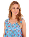 Slenderella Womens Ditsy Floral Print Woven Sleeveless Nightie