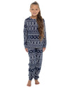 Slumber Hut Girls Jersey Navy Fairisle Pyjamas